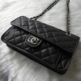 シャネル 1番台 ココマーク マトラッセ キャビアスキン チェーンショルダーバッグ ブラック - NEWSED
