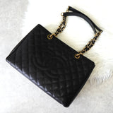 シャネル 1番台 ココマーク マトラッセ キャビアスキン GSTバッグ トートバッグ ブラック - NEWSED