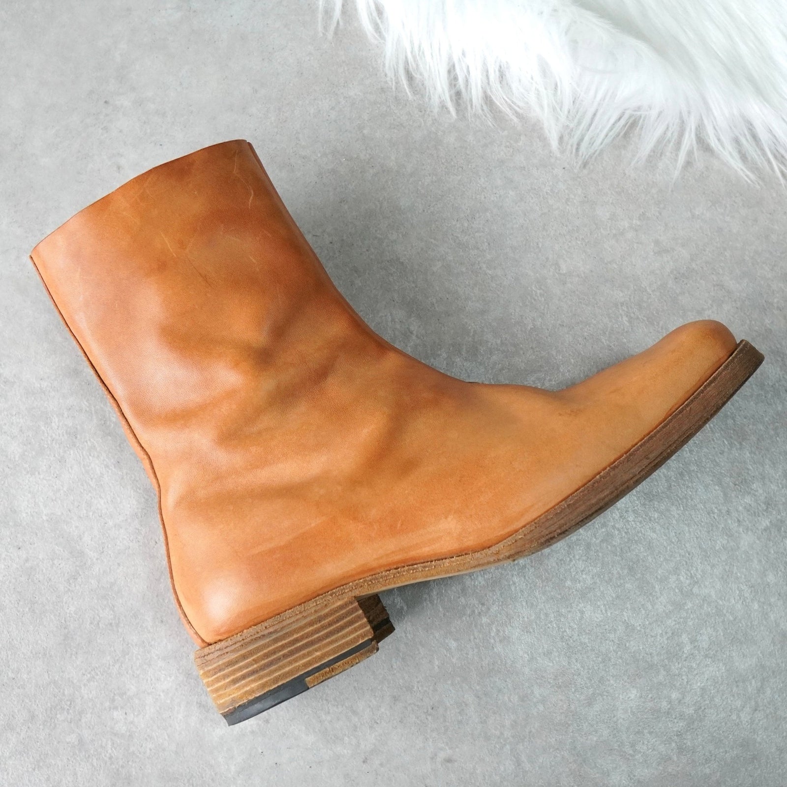 マルタンマルジェラ スクエアトゥブーツ アーティザナル Martin Margiela ⓪⑩ 02ss スクエアトゥブーツ - マルテン・ブログ