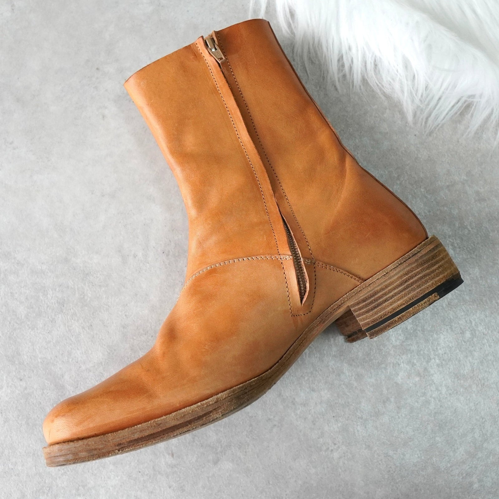 マルタンマルジェラ スクエアトゥブーツ アーティザナル Martin Margiela ⓪⑩ 02ss スクエアトゥブーツ - マルテン・ブログ