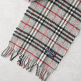 バーバリー ヴィンテージ 英国製 カシミヤ100% ノバチェック マフラー グレー - NEWSED