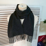 クロエ ヴィンテージ カシミア100% ロゴ マフラー チャコールグレー - NEWSED