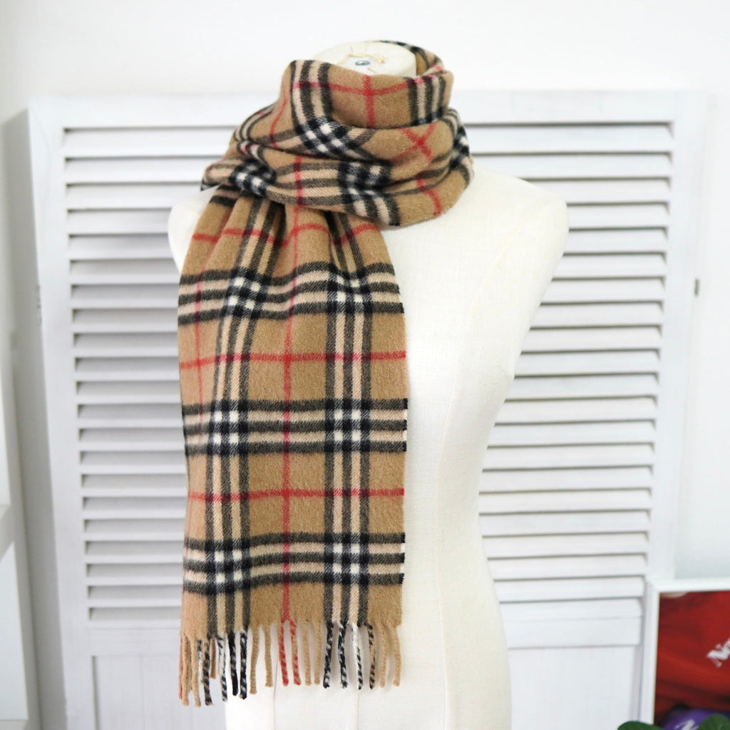 バーバリー ヴィンテージ カシミヤ100% マフラー ノバチェック ベージュ