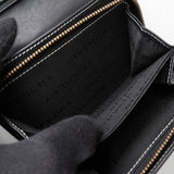 ジバンシィ ヴィンテージ Gロゴ キャンバス / レザー 二つ折り財布 グレー / ブラック 箱付き