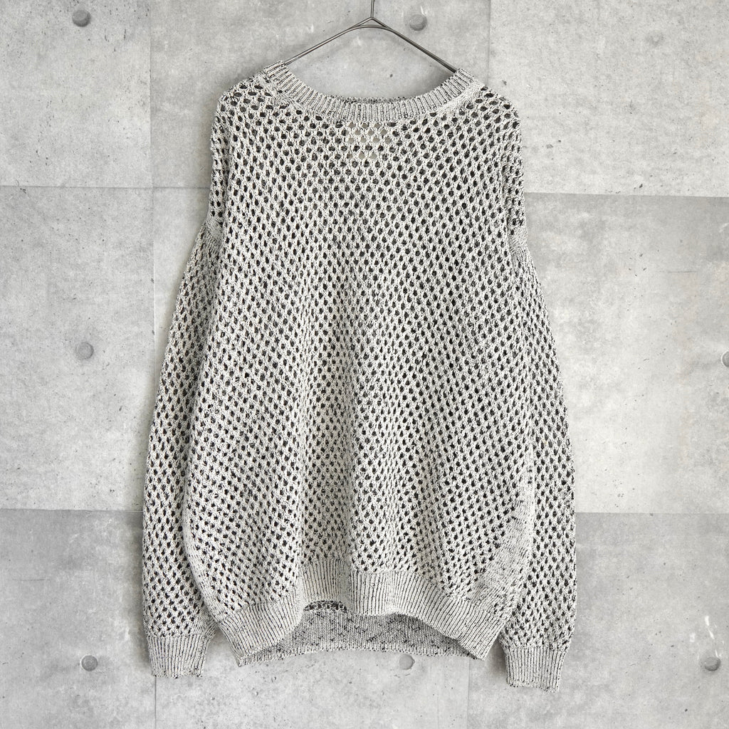 ヨーク MESHED KNIT CREWNECK メッシュ ニット グレージュ