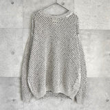 ヨーク MESHED KNIT CREWNECK メッシュ ニット グレージュ