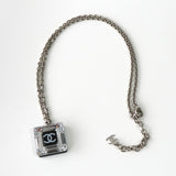 シャネル ココマーク クリア スクエア ネックレス シルバー ブラック 10/A - NEWSED