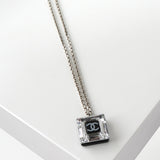 シャネル ココマーク クリア スクエア ネックレス シルバー ブラック 10/A - NEWSED