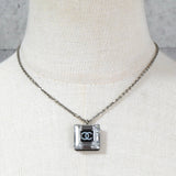 シャネル ココマーク クリア スクエア ネックレス シルバー ブラック 10/A - NEWSED