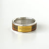 Burberry Logo Nova Check Ring, Silver/Beige, Size 11