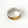 Burberry Logo Nova Check Ring, Silver/Beige, Size 11