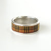 Burberry Logo Nova Check Ring, Silver/Beige, Size 11
