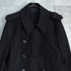 イヴ サンローラン ヴィンテージ YSLロゴ ウール Pコート ブラック