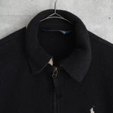 ポロ ラルフローレン スモールポニーロゴ フリース ジャケット ブルゾン ブラック メンズ