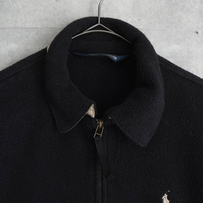 ポロ ラルフローレン スモールポニーロゴ フリース ジャケット ブルゾン ブラック メンズ