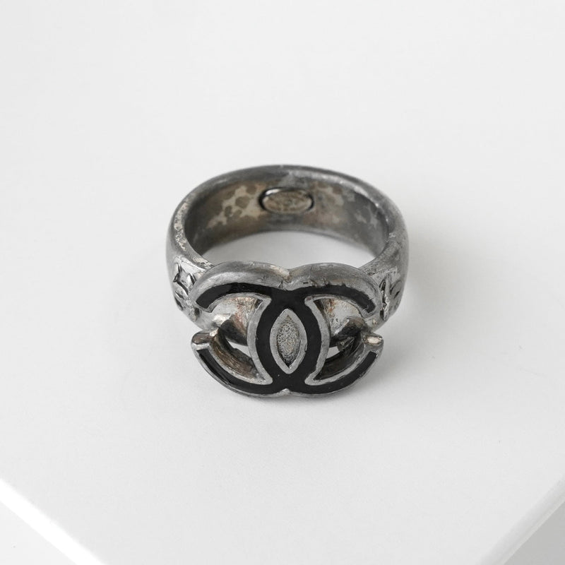 シャネル ココマーク シルバー / ブラック 指輪 リング 12.5号 - NEWSED