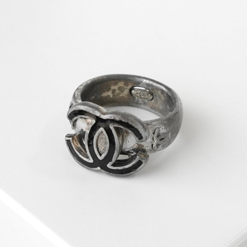 シャネル ココマーク シルバー / ブラック 指輪 リング 12.5号 - NEWSED