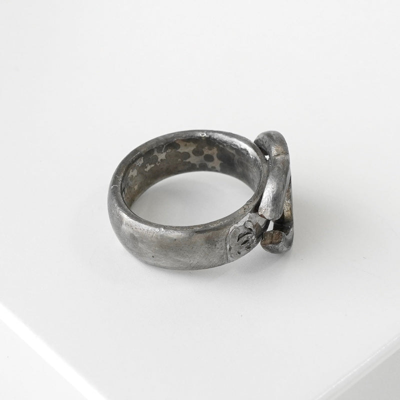 シャネル ココマーク シルバー / ブラック 指輪 リング 12.5号 - NEWSED