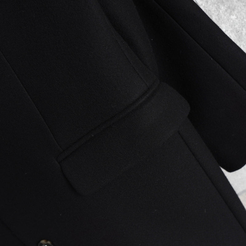 アクネ ストゥディオズ メルトンウール チェスターコート ブラック