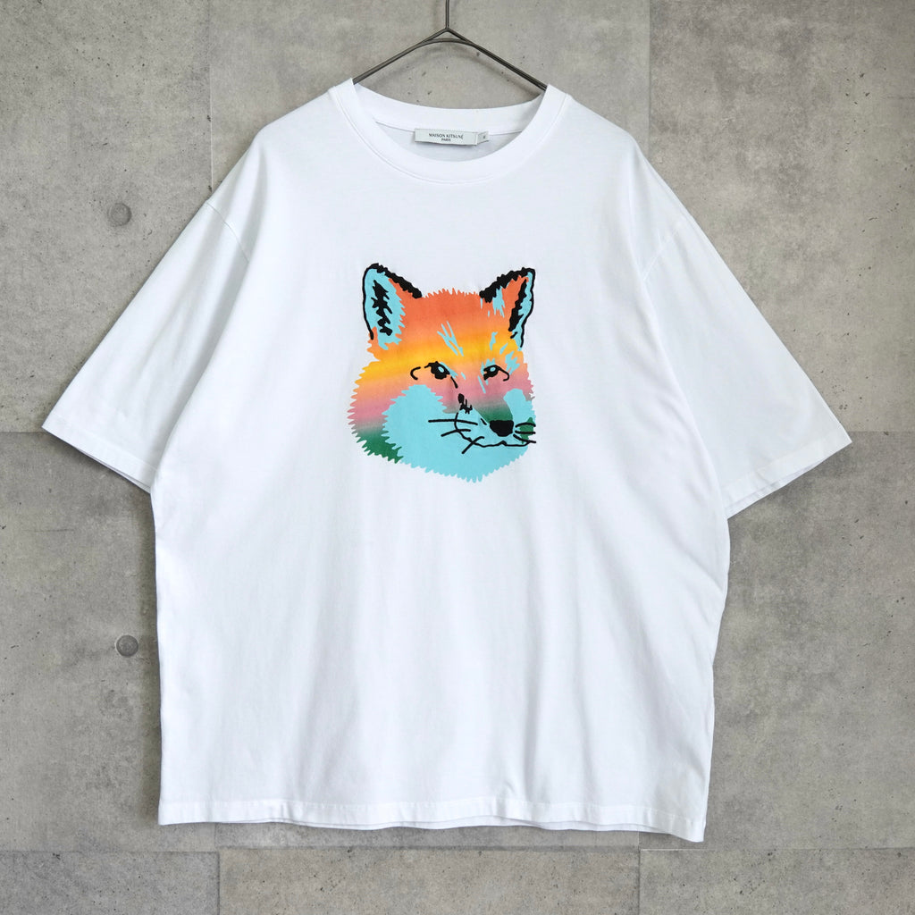 メゾン キツネ フォックスヘッド プリント Tシャツ ホワイト