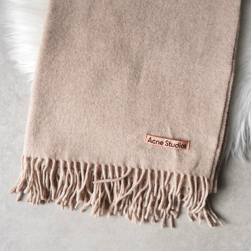 アクネ ストゥディオズ ウール ストール マフラー ピンクベージュ