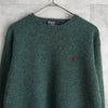 ポロ ラルフローレン スモールポニーロゴ ウール ニット グリーン