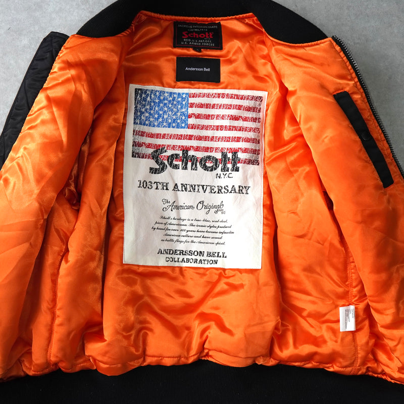 Schott × ANDERSSON BELL ショット × アンダースンベル 中綿 スカジャン MA-1 ボンバージャケット ブラック