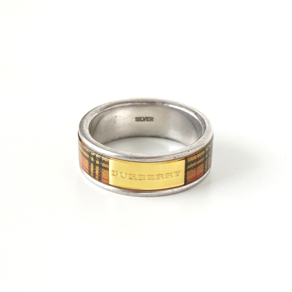Burberry Nova 格纹银戒指，14 码