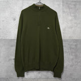 バーバリー ホースロゴ ハーフジップ ニット カーキ