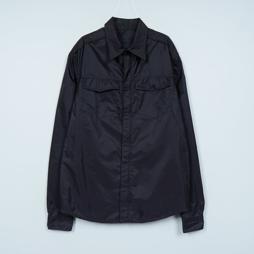 プラダ ロゴ ジップ ナイロン 長袖シャツ シャツジャケット ブラック