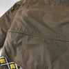 ムースナックルズ ファー キルティング裏地 エスニック柄 中綿ジャケット カーキ レディース