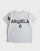 エムエムシックス メゾン マルジェラ シャツ素材 プルオーバー オーバーサイズ ロゴ Tシャツ ホワイト サイズ38 メンズ レディース