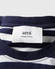 アミパリ アミ パリス ハートロゴ ボーダー Tシャツ ネイビー / ホワイト Lサイズ メンズ レディース