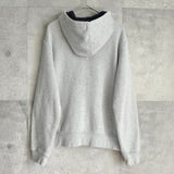 ポロ ラルフローレン フェルトロゴ フルジップ パーカー ライトグレー