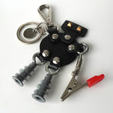 プラダ ロボット サフィアーノレザー キーリング キーホルダー チャーム ブラック