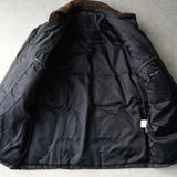 イヴサンローラン ヴィンテージ ボア襟 ダウンジャケット ネイビー