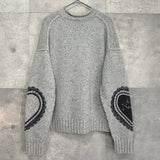 アクネ ストゥディオズ ハートプリント チャンキーニット セーター グレー タグ付き未使用品