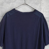 プラダ ロゴパッチ ナイロン切り替え 胸ポケット Tシャツ ブラック