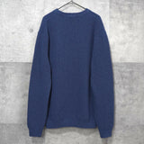 メゾン キツネ 筆記体ロゴ ワッフル ニット ブルー