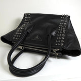 プラダ レザー ビジュー スタッズ 2way ハンドバッグ ショルダーバッグ ブラック