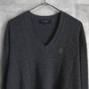 イヴ サンローラン ヴィンテージ Vネック YSLロゴ ニット グレー