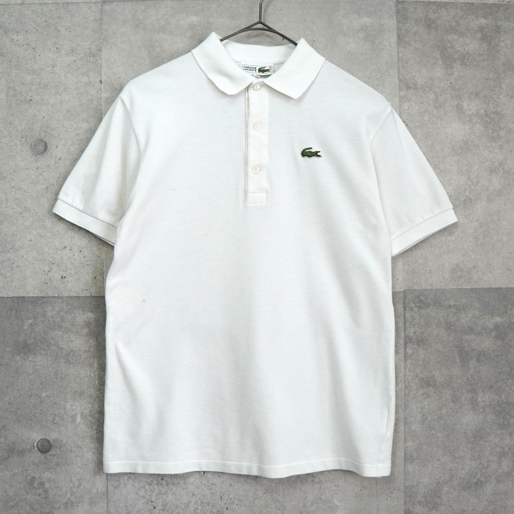 Lacoste 象牙色徽标贴片短袖 Polo 衫