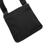 プラダ トライアングルロゴ テスート / レザー ショルダーバッグ ブラック