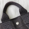 Hermes Foult PM Canvas Handbag Black/Grey