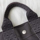 Hermes Foult PM Canvas Handbag Black/Grey