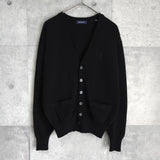 イヴ サンローラン ヴィンテージ YSLロゴ ウール カーディガン ブラック