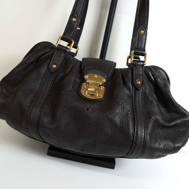 ルイ ヴィトン モノグラム マヒナ ルナーPM ショコラ ハンドバッグ ダークブラウン M97051