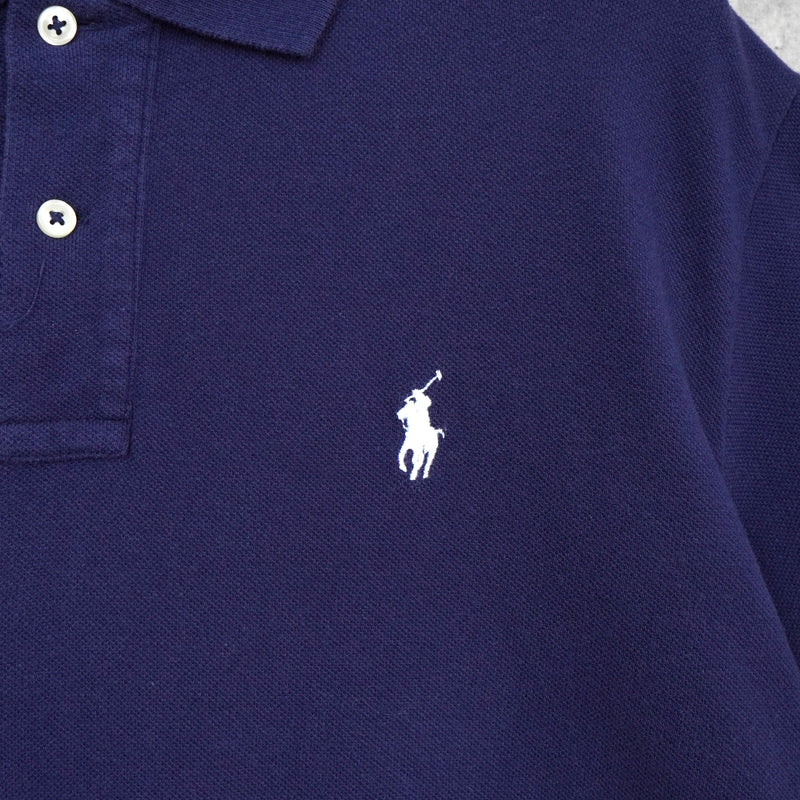 深海军蓝 Ralph Lauren 徽标刺绣短袖 Polo 衫