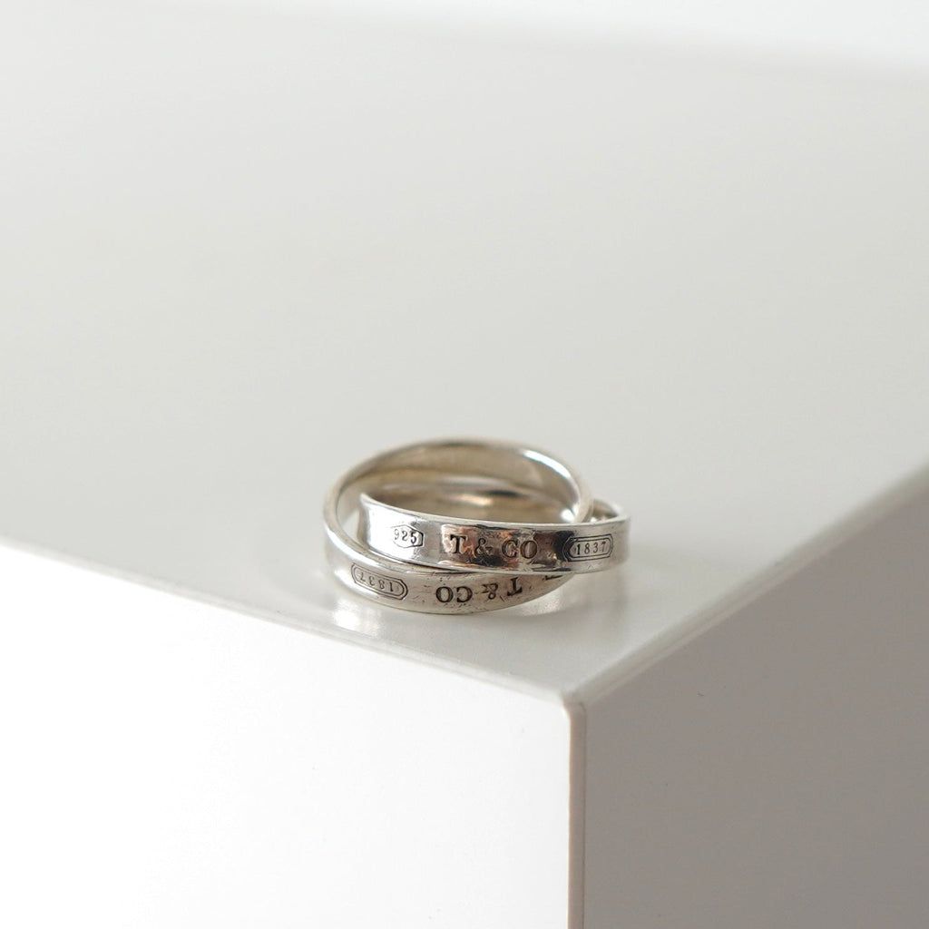 Tiffany 1837 Narrow 2-Row Interlocking Circle Ring, Silver 925, Size 10.5