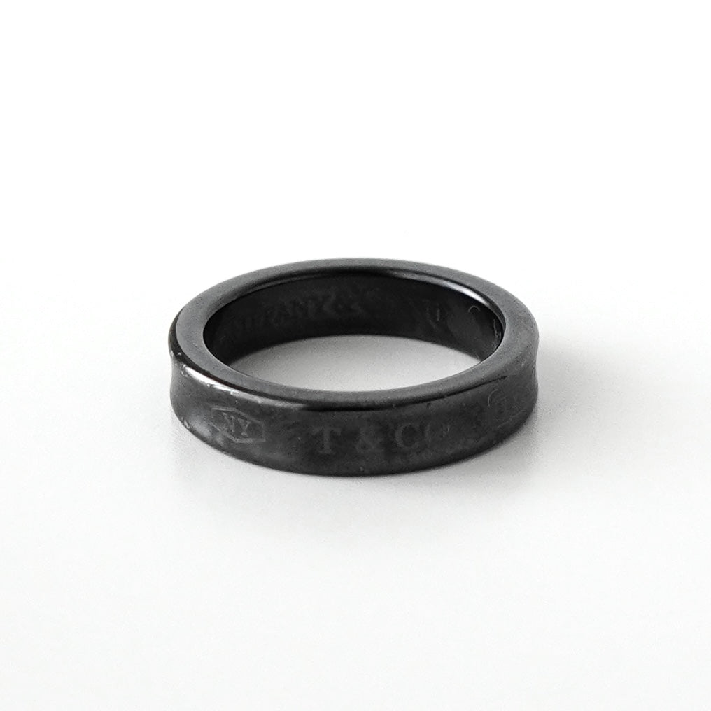 ティファニー 1837 ナロー チタン 指輪 リング ブラック 7.5号